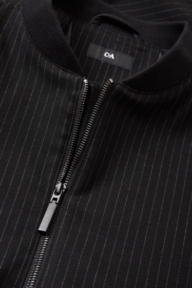 Men - Track jacket - pinstripes - black