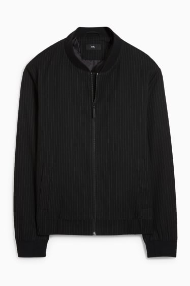 Men - Track jacket - pinstripes - black