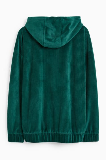 Men - Velvet hoodie - dark green