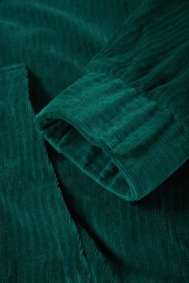 Hombre - Sudadera con capucha aterciopelada - verde oscuro