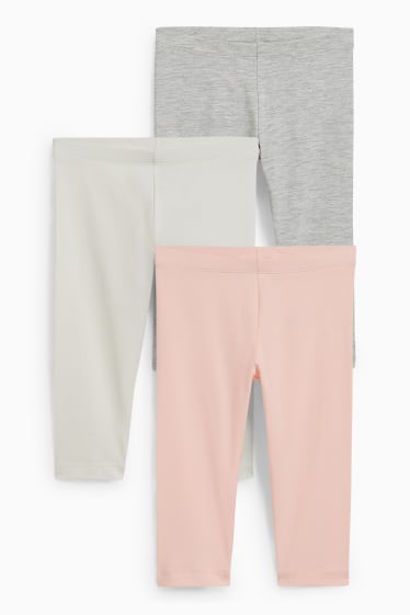 Kinder Mädchen - Multipack 3er - Capri-Leggings - rosa / blau