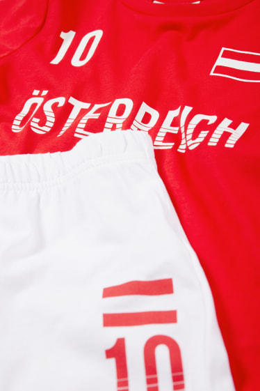 Bambini - Austria - pigiama corto - 2 pezzi - bianco / rosso