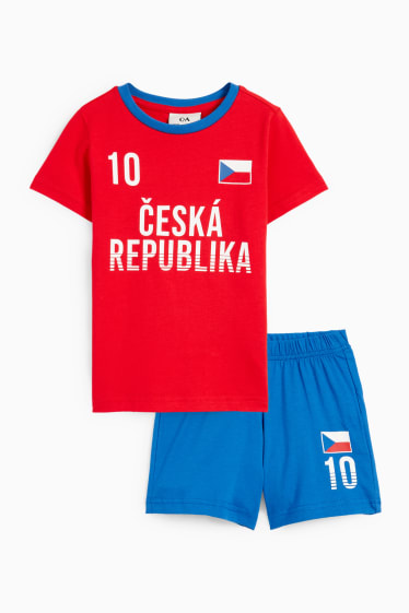 Bambini - Repubblica Ceca - pigiama corto - 2 pezzi - rosso / blu