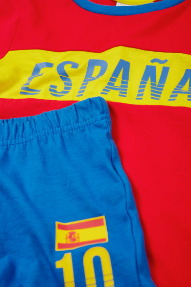 Kinder - Spanien - Shorty-Pyjama - 2 teilig - rot / blau