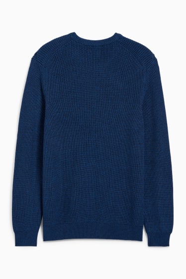 Herren - Pullover - gerippt - blau