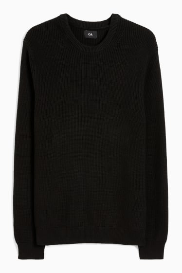 Uomo - Maglione - a coste - nero