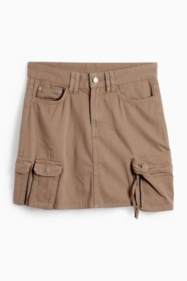 Women - CLOCKHOUSE - denim cargo skirt - light brown