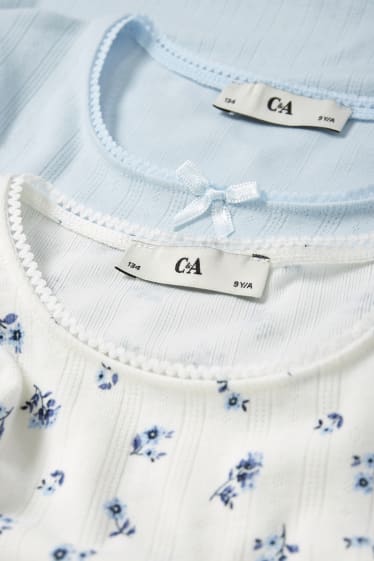 Nen/a - Paquet de 2 - samarreta de màniga curta - blanc / blau clar