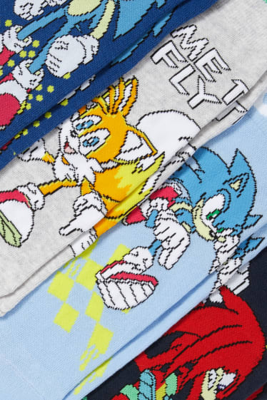 Kinder - Multipack 4er - Sonic - Socken mit Motiv - blau