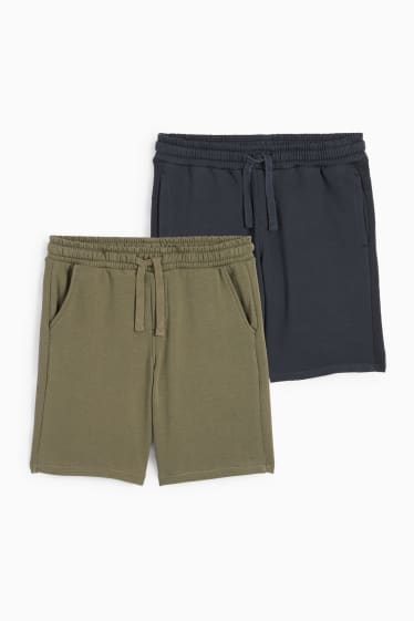 Enfants - Lot de 2 - shorts en molleton - kaki