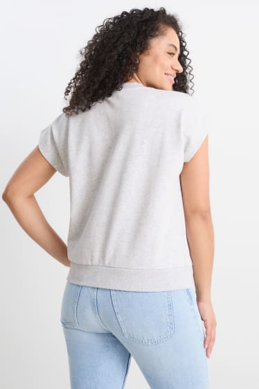 Dames - Basic T-shirt - licht grijs-mix