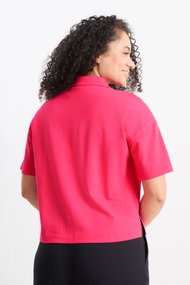 Damen - Basic-Poloshirt - pink