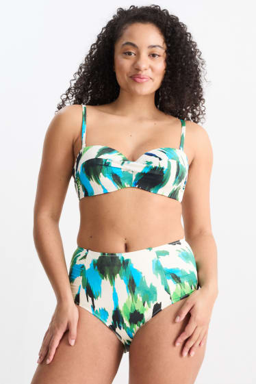 Dames - Bikinibroek - high waist - LYCRA® XTRA LIFE™ - met patroon - groen