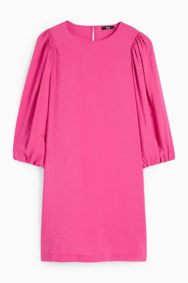 Women - Dress with puff sleeves - pink