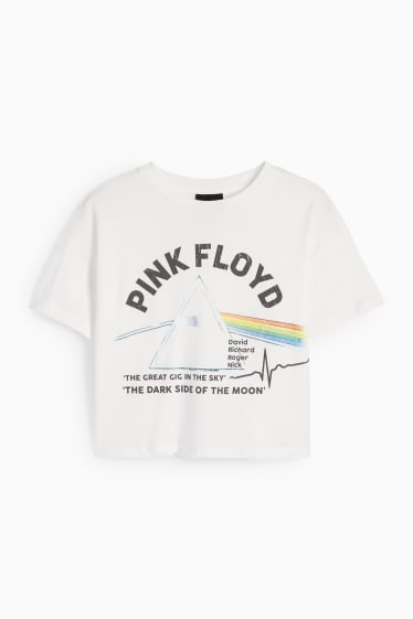 Dospívající a mladí - CLOCKHOUSE - tričko - Pink Floyd - bílá