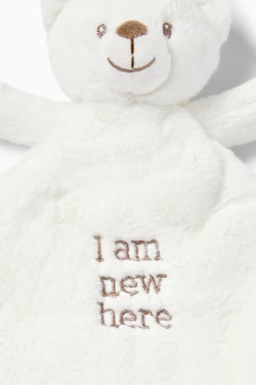 Niemowlęta - Miś - niemowlęca szmatka-przytulanka - biały
