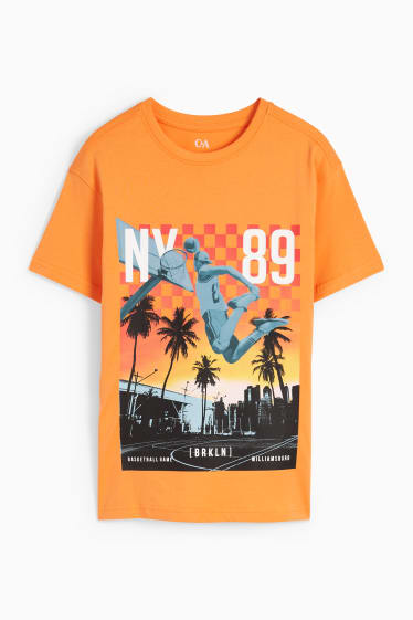 Children - Basketball - short sleeve T-shirt - orange