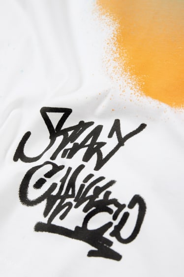 Copii - Graffiti - tricou cu mânecă scurtă - alb-crem