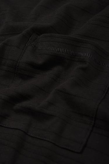 Hommes - T-shirt - texturé - noir