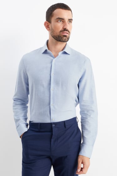 Home - Camisa formal - regular fit - cutaway - fàcil de planxar - blau clar