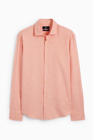 Heren - Business-overhemd - regular fit - cut away - gemakkelijk te strijken - oranje