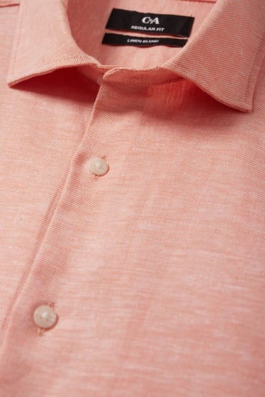 Uomo - Camicia business - regular fit - colletto alla francese - facile da stirare - arancione