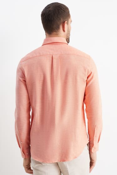 Hombre - Camisa de oficina - regular fit - cutaway - de planchado fácil - naranja