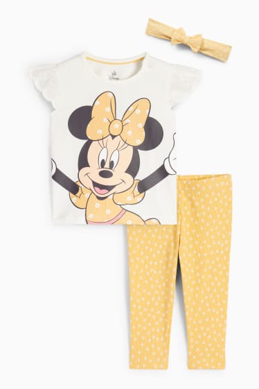 Babys - Minnie Mouse - baby-outfit - 3-delig - geel