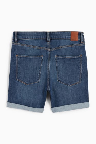 Femmes - Short en jean - mid waist - LYCRA® - jean bleu foncé