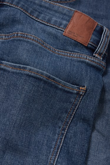 Women - Denim shorts - mid-rise waist - LYCRA® - denim-dark blue