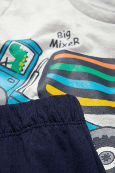 Enfants - Bétonneuse - ensemble - T-shirt et short - 2 pièces - bleu foncé