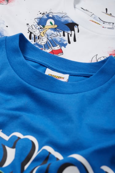 Dětské - Multipack 2 ks - Ježek Sonic - tričko s krátkým rukávem - modrá