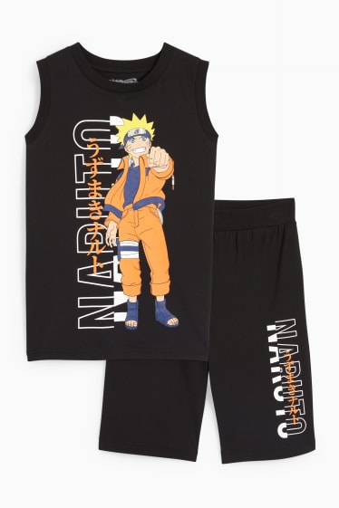 Children - Naruto - set - top and shorts - 2 piece - black