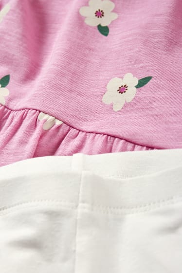 Children - Spring - set - dress, capri leggings and bag - 3 piece - rose