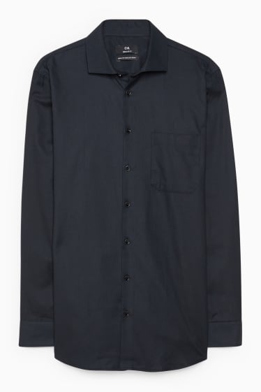 Heren - Business-overhemd - regular fit - cut away - gemakkelijk te strijken - zwart