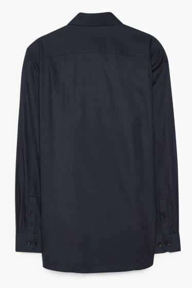 Men - Business shirt - regular fit - cutaway collar - easy-iron - black