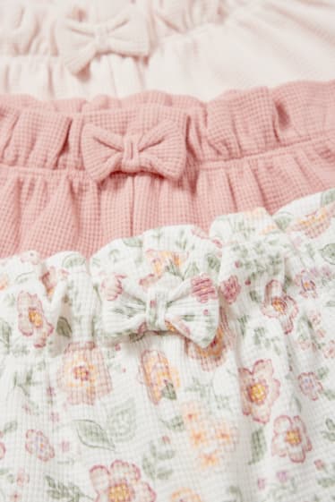 Bébés filles - Lot de 3 - petites fleurs - shorts pour bébé - blanc crème