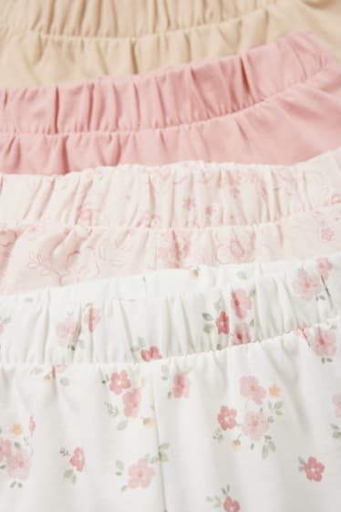 Bébés - Lot de 4 - petites fleurs - shorts pour bébé - blanc crème