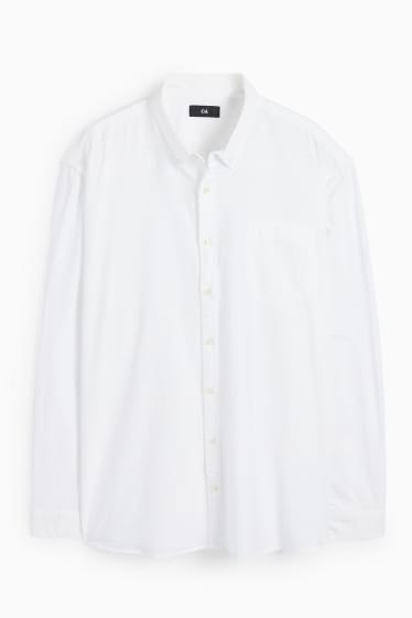 Men - Oxford shirt - regular fit - button-down collar - cremewhite