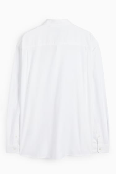Heren - Oxford overhemd - regular fit - button down - crème wit