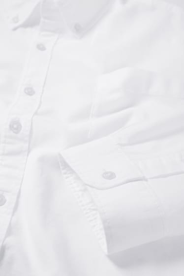 Men - Oxford shirt - regular fit - button-down collar - cremewhite