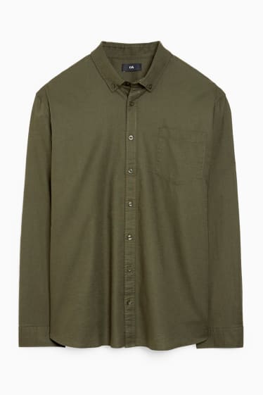 Herren - Oxford Hemd - Regular Fit - Button-down - dunkelgrün