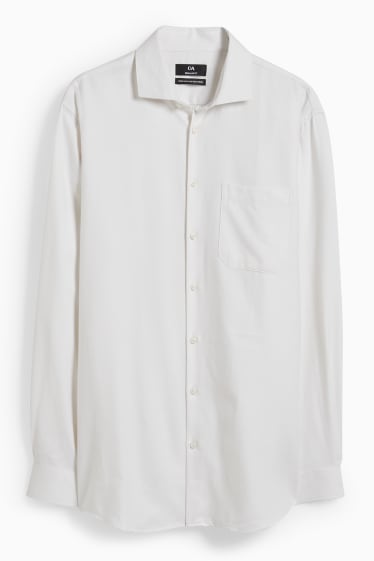 Hombre - Camisa de oficina - regular fit - cutaway - de planchado fácil - blanco-jaspeado