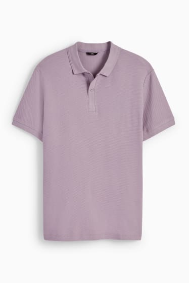 Mężczyźni - Koszulka polo - w fakturkę - jasnofioletowy