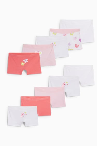 Children - Multipack of 10 - butterfly - boxer shorts - pink