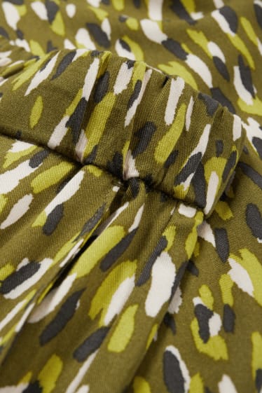 Kobiety - Spodnie materiałowe - średni stan - tapered fit - wzorzyste - zielony