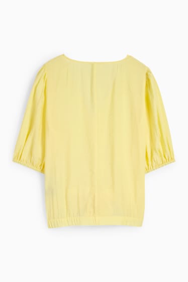 Femei - Bluză cu nod - galben