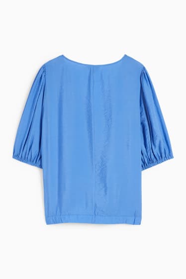 Damen - Bluse mit Knotendetail - blau