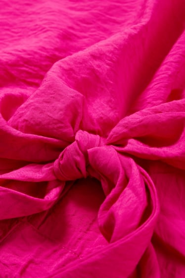 Donna - Blusa annodata sul davanti - rosa scuro