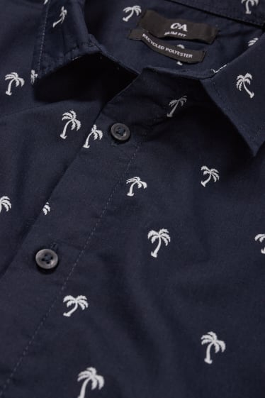 Home - Camisa - slim fit - coll kent - blau fosc